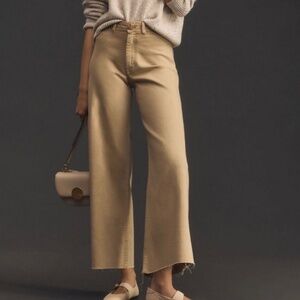 Anthropologie Maeve cropped wide leg raw hem jeans